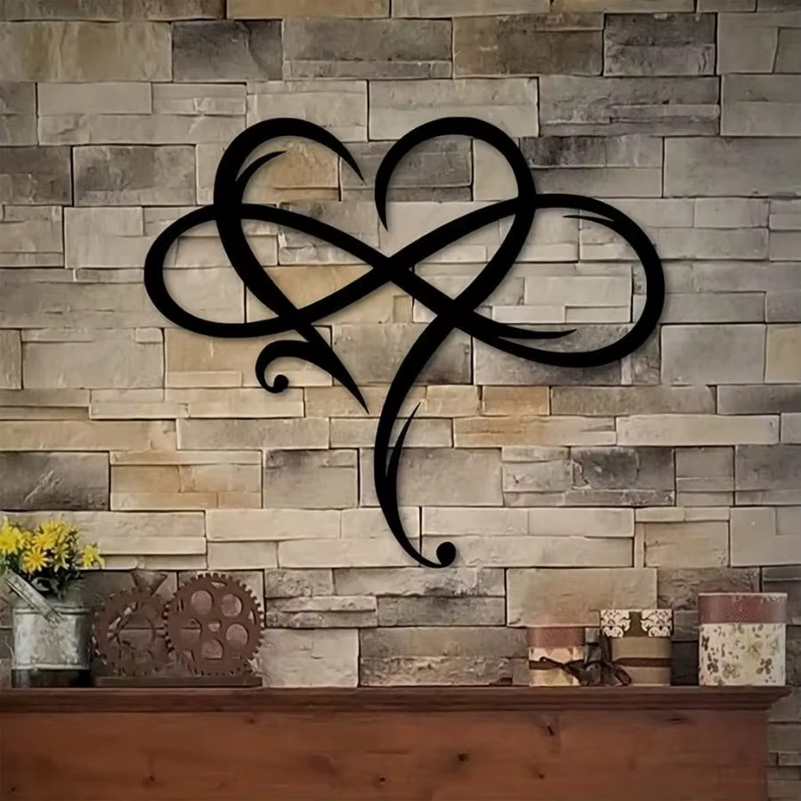Infinity Herz-Wanddekoration Endless Love aus Metall in Schwarz von CIFBUY - Bild 3