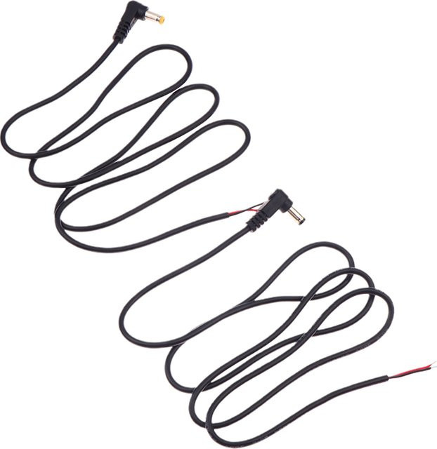 Rechtwinkliges DC-Stromkabel mit DC-Stecker in Schwarz, Maße: 5,5 x 2,1 mm / 2,5 mm - Bild 1