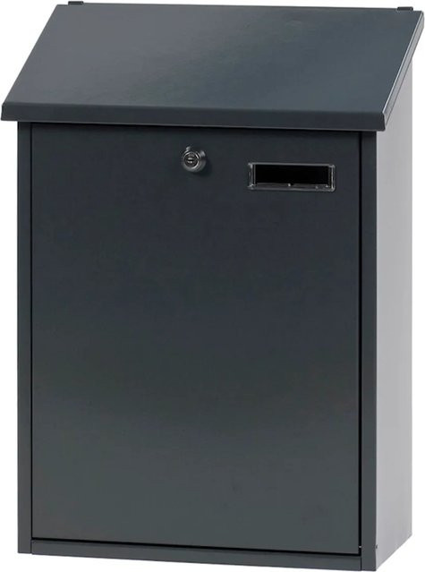 Wandbriefkasten Sebastian von PROREGAL mit Schrägdach und Namensschild in Anthrazit, H x B x T: 44,5 x 32,5 x 16 cm - Bild 1