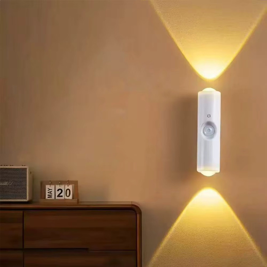 Runtowo USB wiederaufladbares LED-Nachtlicht mit Bewegungsmelder und RGB-Beleuchtung in Weiß - Bild 2