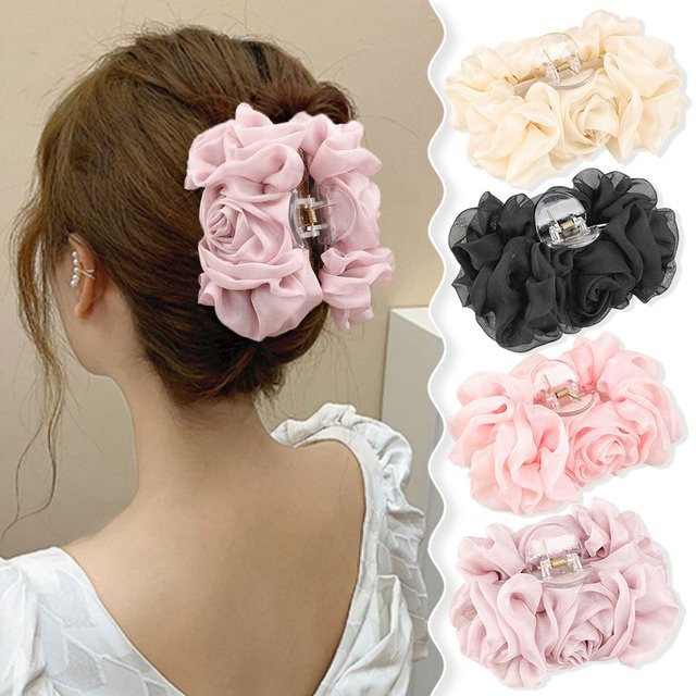 FORWOT Haarspange Seide Chiffon Blume, Damen - Bild 1