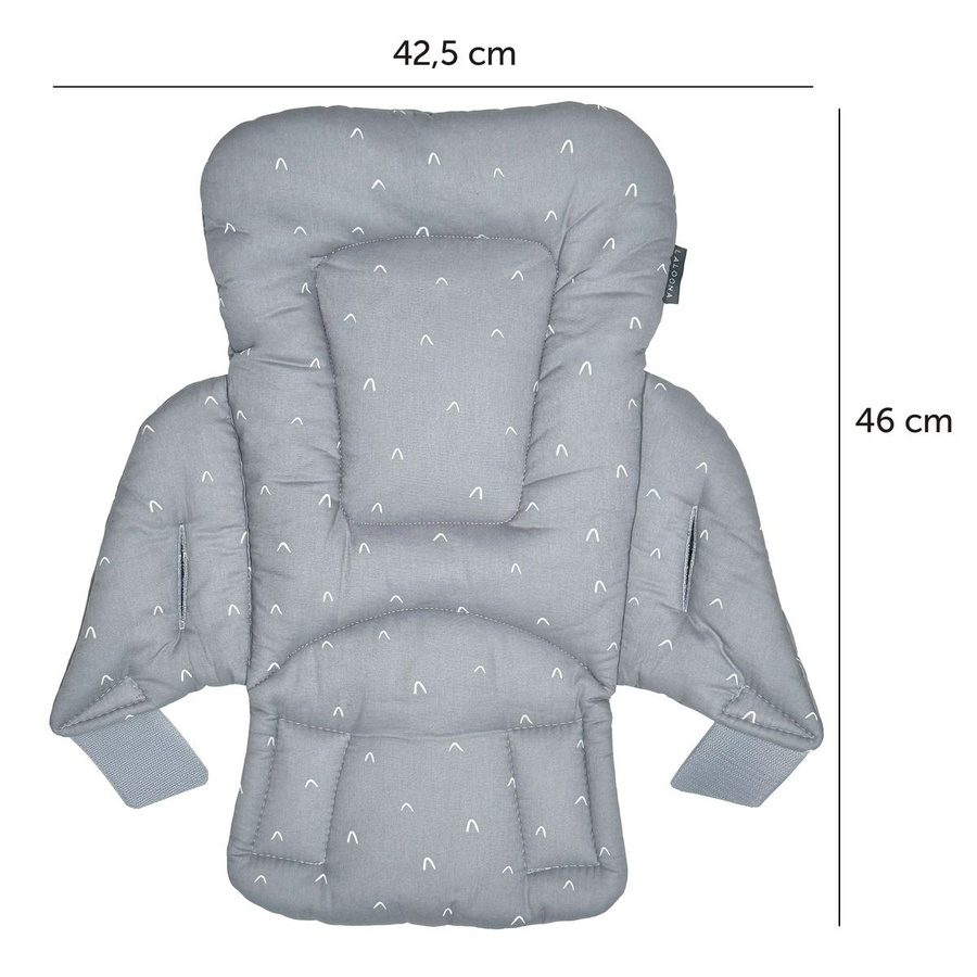 LaLoona Sitzverkleinerer Curves für Hauck Alpha Hochstuhl, Grau, Textil aus Baumwolle - Bild 5