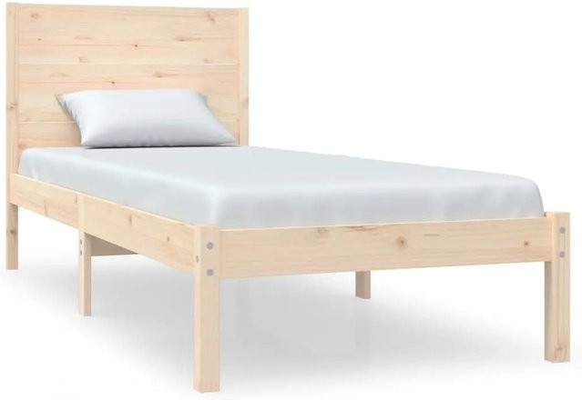vidaXL Massivholzbett aus Kiefernholz in Braun mit rustikaler Optik, B/T/H: 75 x 190 cm - Bild 1