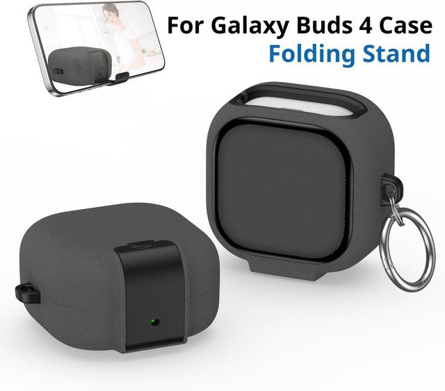 Samsung Schlosshalterung für Galaxy Buds 4 Schutzhülle mit Anti-Drop-Riemen in Schwarz - Bild 1