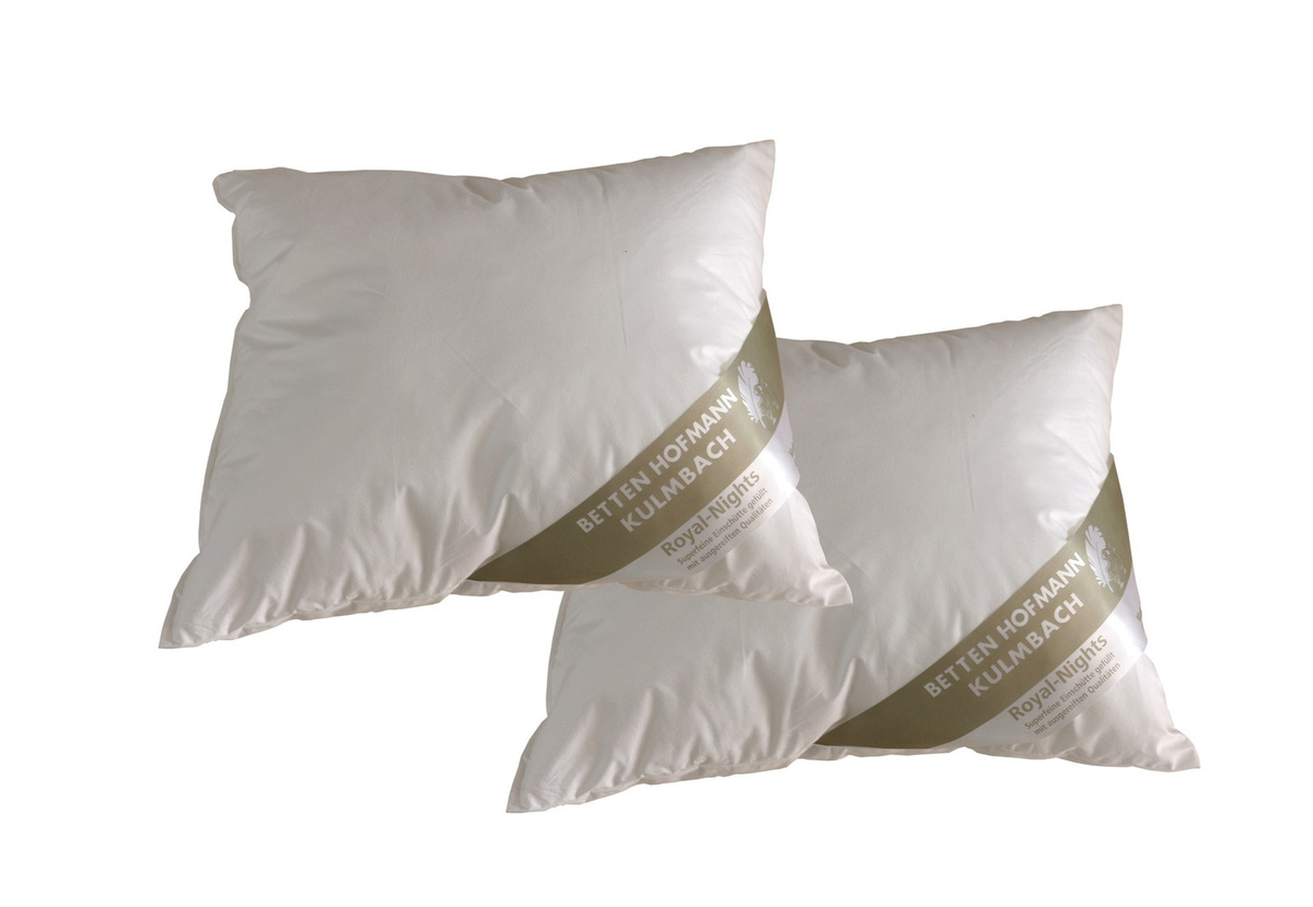 2er Set Hofmanns Franken Kissen Nackenkissen aus Kapok und Baumwolle, Farbe: Weiß, B/H: 40 x 40 cm - Bild 1