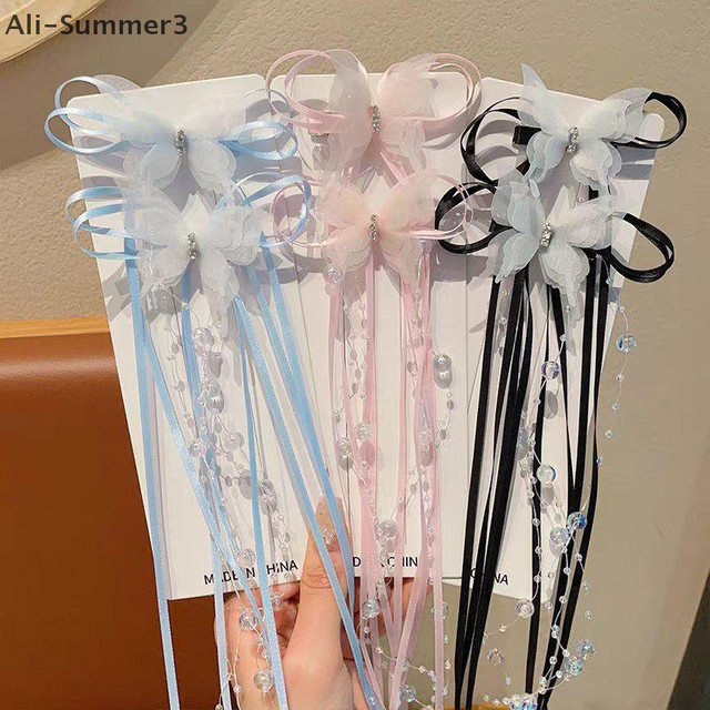 Haar Clips Schmetterling Quaste, Perle, Kinder - Bild 1