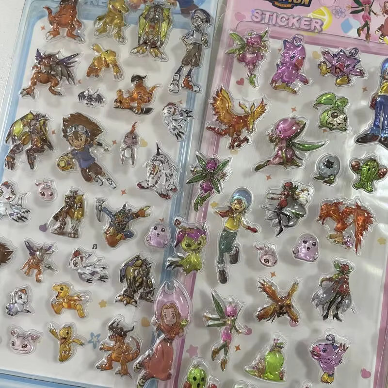 Bandai Digimon Adventure 3D Kristall-Aufkleber, Zubehör, 4-teiliges Set - Bild 1