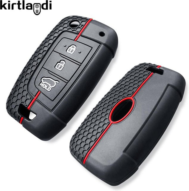 Silikon Schlüsselanhänger Hülle für Hyundai I30 Accent Tucson Ix35 Solaris Elantra Kona Celesta Sonata in Grau - Bild 1
