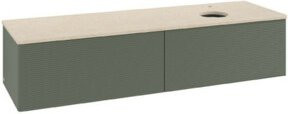V&B Waschtischunterschrank Antao mit Frontstruktur in Grau, Wandmontage, B/T: 160 x 50 cm - Bild 1