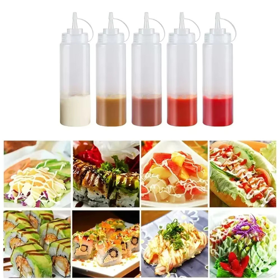 Galavilly Squeeze Sauce Flasche aus Kunststoff in Transparent für Ketchup, BBQ-Saucen und Olivenöl - Bild 1