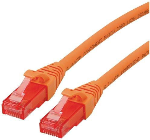 Roline RJ45 Patchkabel CAT 6 U/UTP Ethernet LAN in Orange und Weiß, Länge: 5,00 m - Bild 1