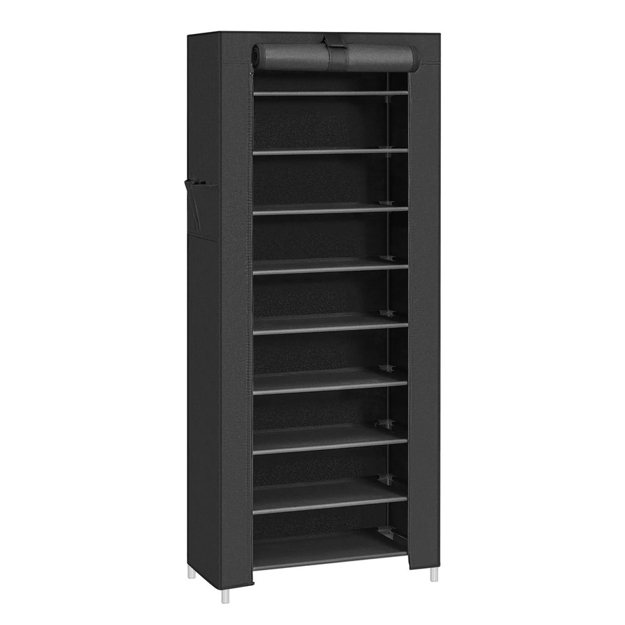 Songmics Schuhregal mit 10 Ebenen und verstellbaren Regalböden, Schwarz, H: 160 cm, B: 58 cm, T: 28 cm - Bild 2