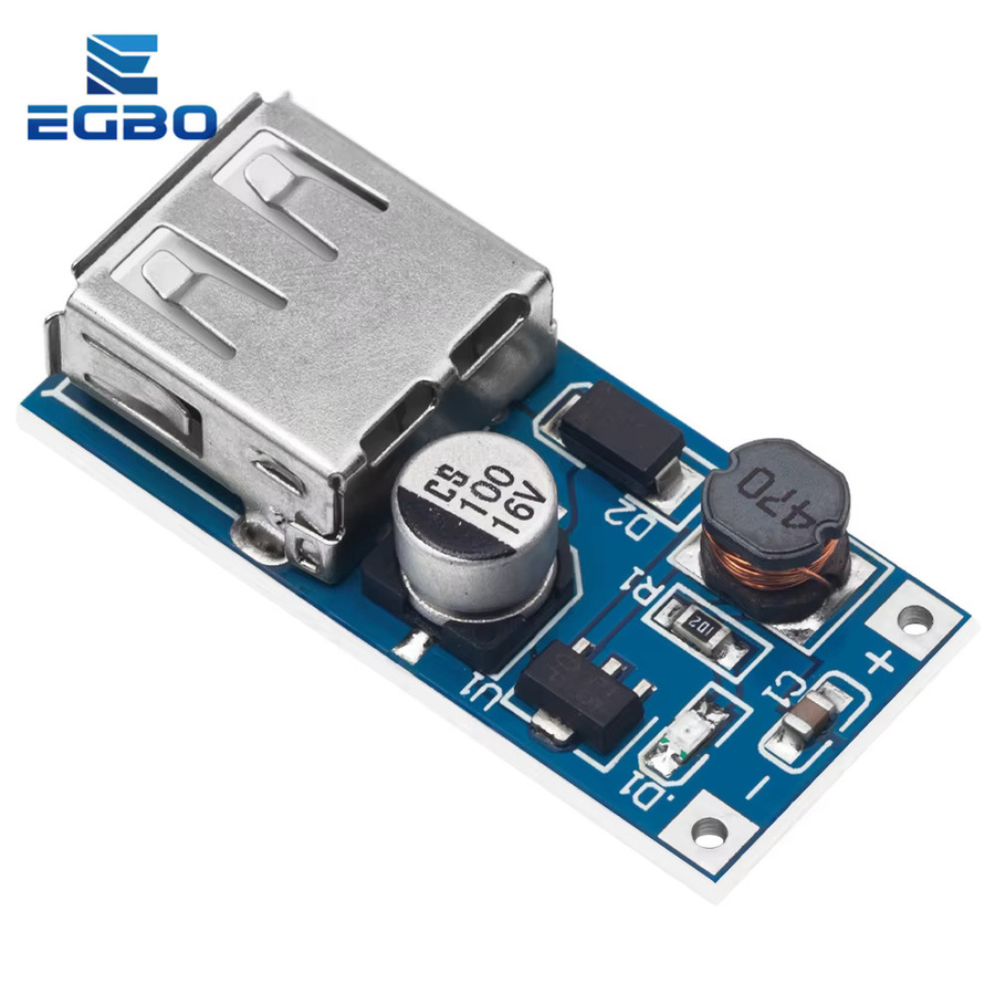 EGBO DC-DC Step Up Boost Konverter Modul mit USB-A Ausgang, 0,9 V-5 V zu 5 V, 600 mA, Farbe: Grün - Bild 2