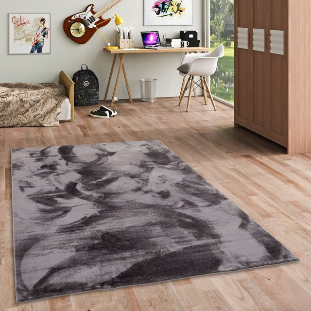 Pergamon Kinder Super Soft Fellteppich Pearl Kids in Grau, rechteckig, modern und abstrakt, aus Kunstfell und Polyester, mit Oeko-Tex Standard 100 und Fußbodenheizung geeignet - Bild 1