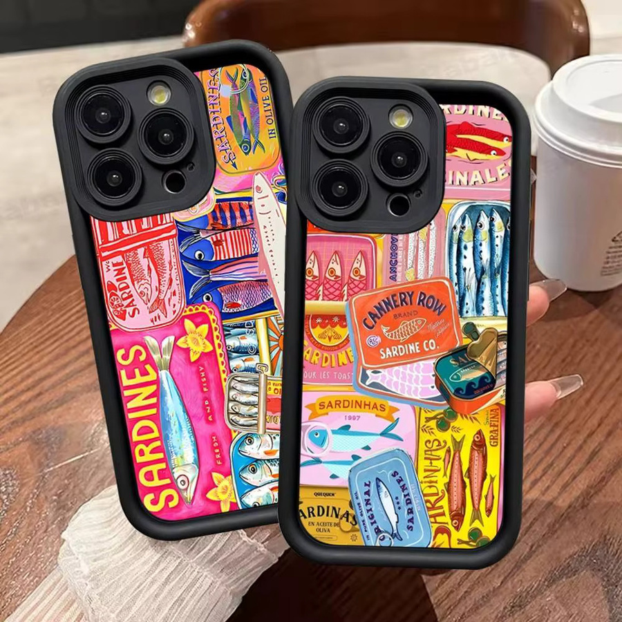 Potdemiel Handyhülle mit buntem Sardinen-Hummerfisch-Ozean Design für iPhone 11 bis iPhone 17 Pro Max Plus in Multicolour - Bild 2