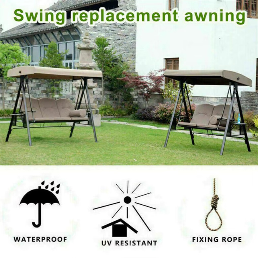 Wasserdichter Outdoor Schaukel Stuhl Bezug als Sonnenschutz Baldachin für Garten und Spielplatz in Schwarz - Bild 4