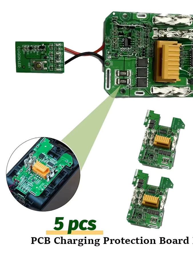 5 Stück BL1830 Li-Ion Akku PCB Ladeschutzplatine für Makita 18 V Elektrowerkzeuge BL1815 BL1860 LXT400 BL1850 in Grün - Bild 7