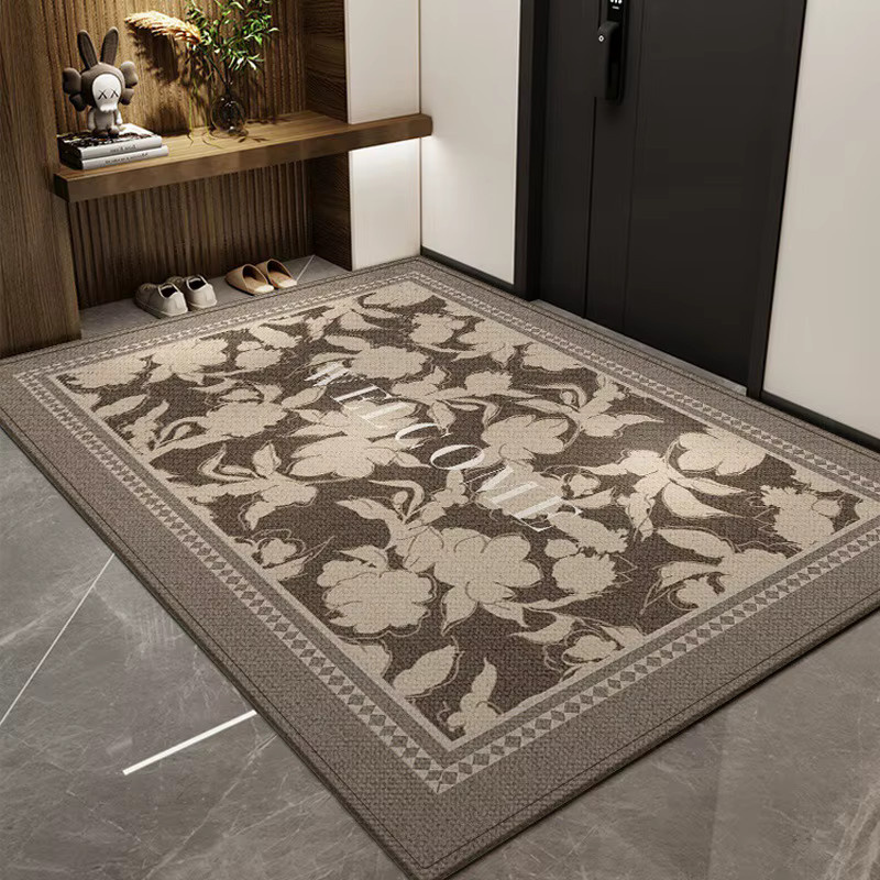 VIKAMA Nordic Teppich mit Blumenmuster in Beige, rechteckiger Samt-Staubteppich aus Polyester für Wohnzimmer und Eingangsbereich, B: 60 cm, T: 40 cm - Bild 2