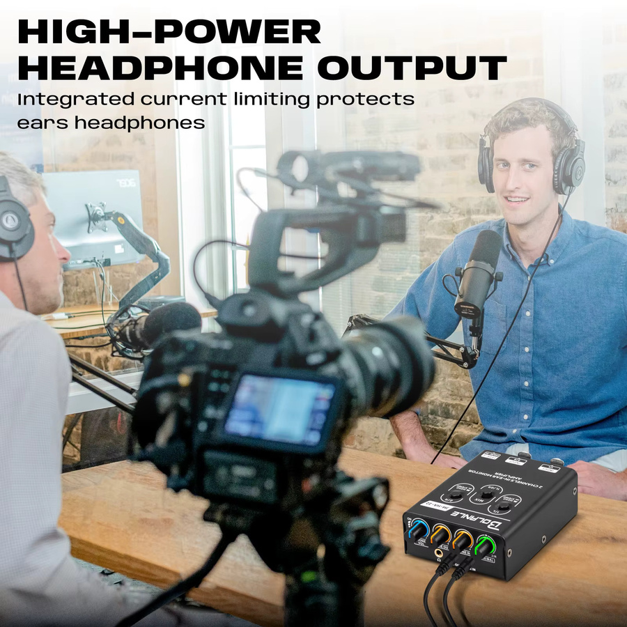 Bolanle P1 PRO Typ-C Dual-Kanal Stereo IEM Verstärker, In-Ear Personal Monitor Mixer Kopfhörerverstärker, Schwarz - Bild 6