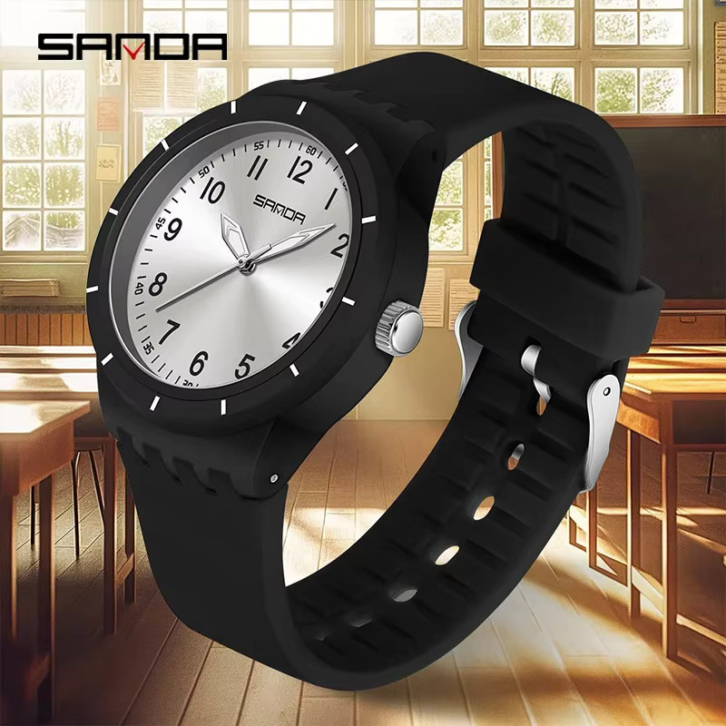 SANDA Armbanduhr, Quarzuhr, Schwarz, Silikon, Unisex, 5 ATM - Bild 2