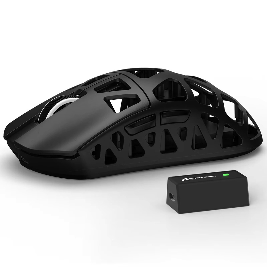 ATTACK SHARK R3 Gaming-Maus aus Magnesiumlegierung in Schwarz mit 8K Superlight, 8000 Hz, bis zu 26.000 DPI PAW3395, kabellos via Bluetooth oder 2,4 G sowie kabelgebunden - Bild 4