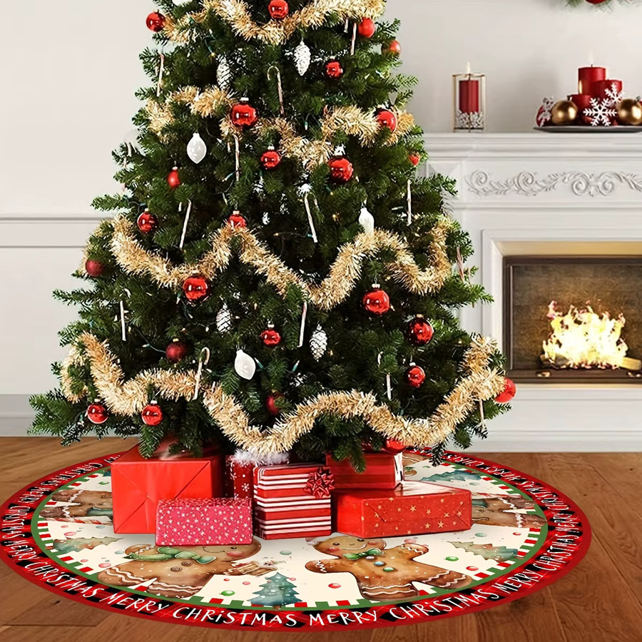 VIKAMA Weihnachtsbaum Rock Lebkuchenmann als Bodendekoration für Indoor und Outdoor, Mehrfarbig - Bild 5