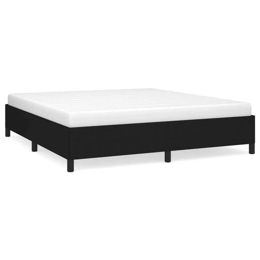 vidaXL Bettgestell aus Stoff in Schwarz, B/T/H: 160 x 203 x 35 cm (Rahmenhöhe) oder 163 x 203 x 35 cm (Gesamthöhe) - Bild 2