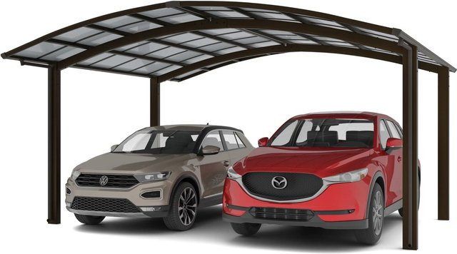 Ximax Doppelcarport Portoforte-80 in Braun mit Regenrinne und Regenfallrohr, B/T: 542,3 x 495,4 cm - Bild 1