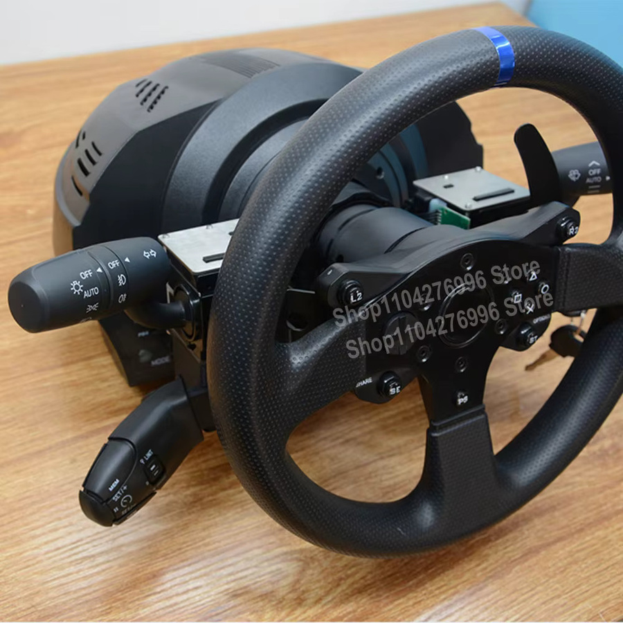 ZCGM T300 Racing Simulator Lenkrad Zubehör für Euro und Amerikanische Lkw mit Blinker, Wischer, Cruise Control und Zündung in Schwarz - Bild 2