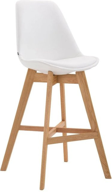 DELUKE Barhocker DUMIR Barstuhl mit Lehne aus Kunstleder in Weiß, B/T/H: 48 x 56 x 112 cm - Bild 1