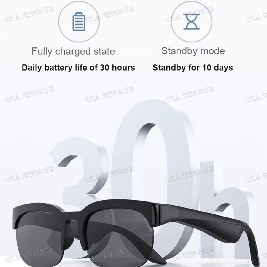 Ola Esporte Smart-Brille mit Bluetooth, Sprachassistent und UV-Schutz, Farbe: Schwarz - Bild 3