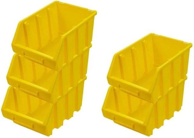PROREGAL SuperSparSet 5x Sichtlagerboxen aus Polypropylen in Gelb, H x B x T: 12,6 x 17 x 24 cm - Bild 1