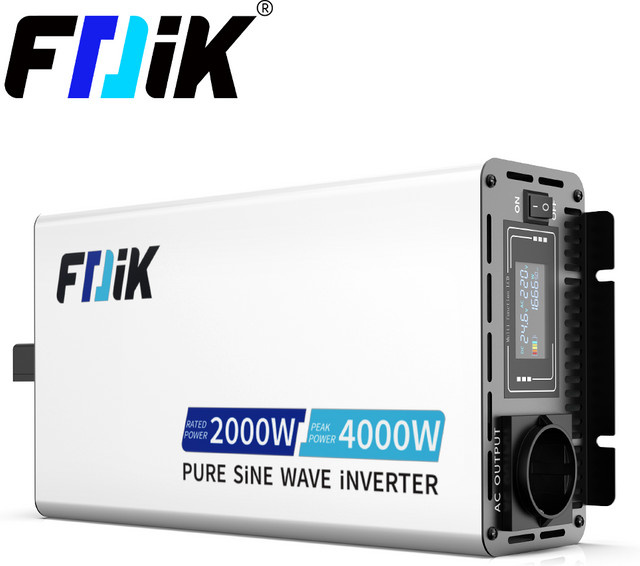 FDIK 24V 4000W Wechselrichter mit reinem Sinus und Farbdisplay, 220V Solarstromwandler für Camping - Bild 1