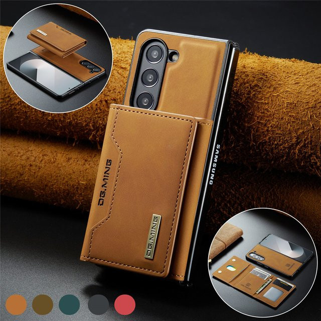 2-in-1 Magnetische Vintage-Brieftasche aus Leder für Samsung Galaxy Z Fold 8 Ultra, Fold 7, Fold 6, Fold 5 und Fold 4 in Schwarz mit Kartenfächern und stoßfester Schutzhülle - Bild 1