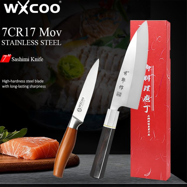 WXCOO Professionelles Japanisches Kochmesser für Sushi, Sashimi und Fisch in Silber - Bild 1