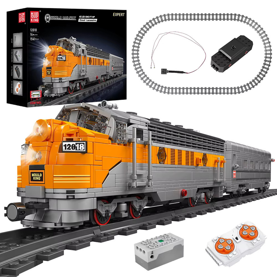 Mould King 12018 Technischer Zug-Bausatz, Ferngesteuert, Diesel-Lokomotivmodell - Bild 6