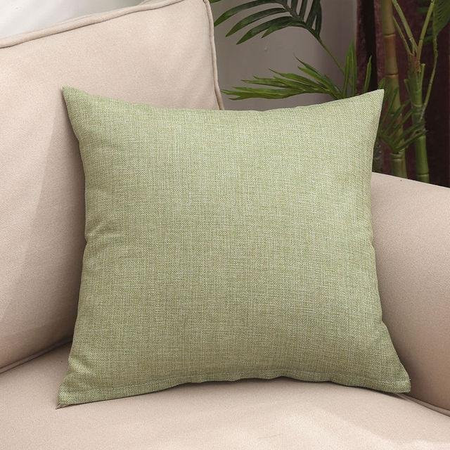 Yiran Furniture Wurfkissen aus Leinenstoff in Grün, quadratisches Kissen für Sofa und Büro, B/T/H: 40 x 40 x 40 cm - Bild 1