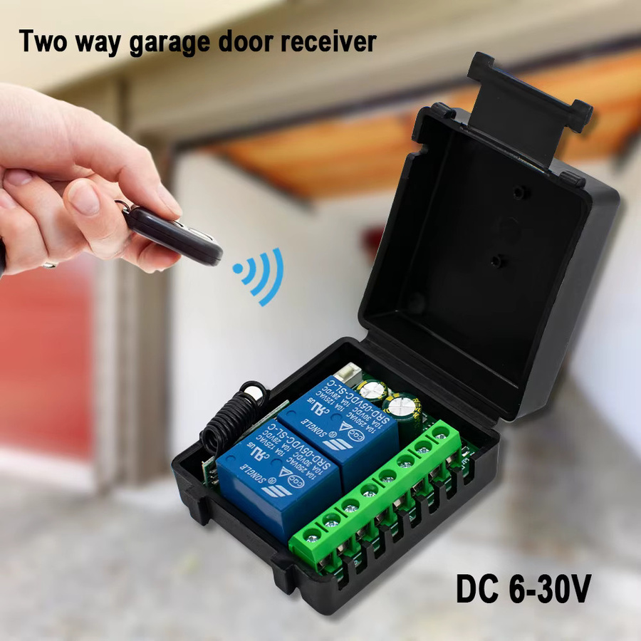 Scimagic-RC Drahtlose 433MHz Fernbedienung mit 2CH 10A Relais Empfänger für DC 12V 24V Motor Controller und elektromagnetische Schlösser in Schwarz - Bild 4
