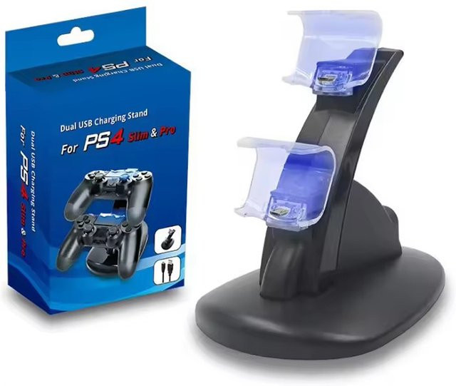 Sony Controller-Ladestation für PlayStation Dualshock 4 in Schwarz für PS4 Pro Slim - Bild 1