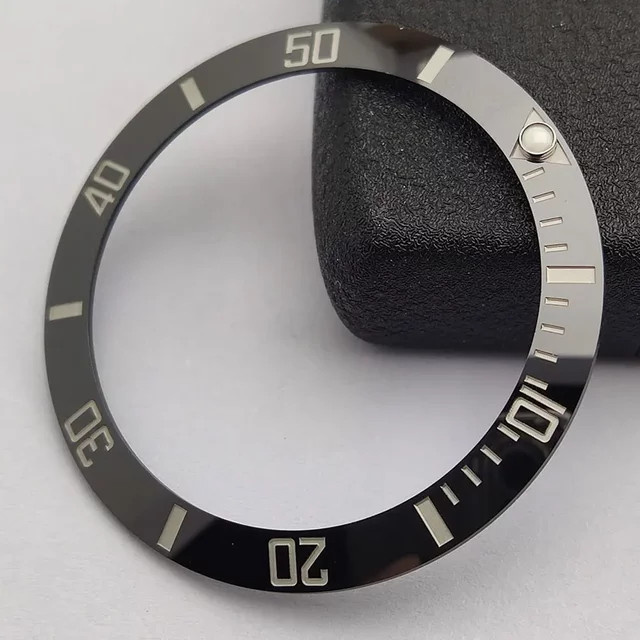 OUMASHI Uhrenzubehör Lünette Einsätze Keramik, Schwarz, 38 mm - Bild 1