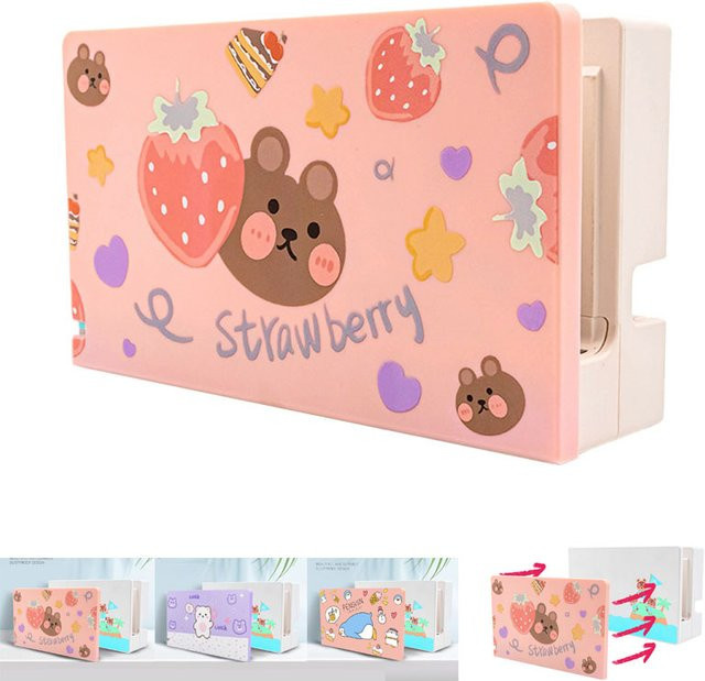 Kratzfeste Frontplattenabdeckung für die Nintendo Switch-Ladestation aus PC in Pink - Bild 1