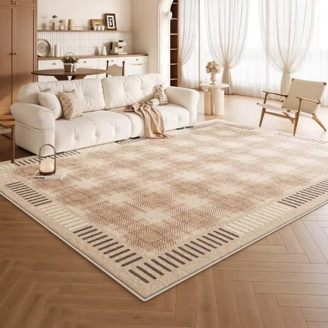 VIKAMA Wohnzimmerteppich im nordischen Stil mit Rautenmuster in Weiß, Grau und Beige, B/T: 160 x 120 cm - Bild 1