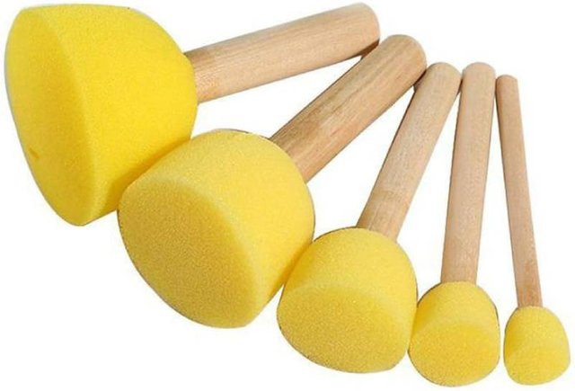 Yiran Furniture Schaumpinsel Schwamm Pinsel Set mit Holz 5 Größen - Bild 1