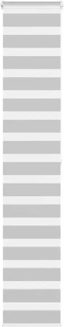 vidaXL Doppelrollo Day & Night Hellgrau gestreift aus Polyester, B: 45 cm, H: 200 cm - Bild 1