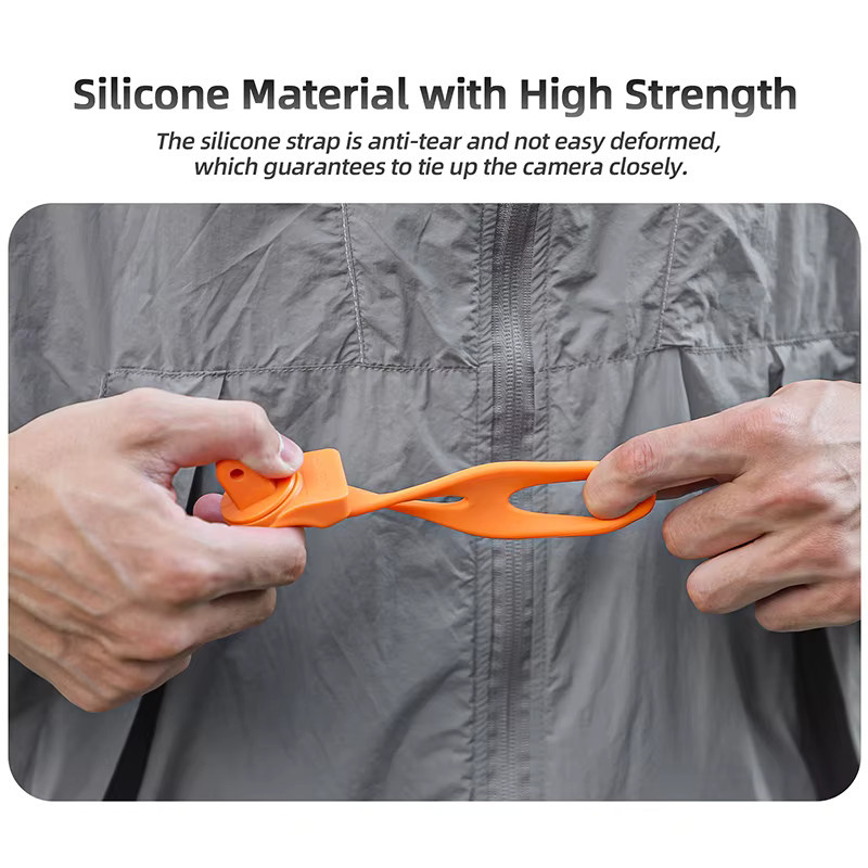 Universelle flexible Riemenhalterung in Orange für DJI Pocket 3, Action 5 Pro, Insta360 Ace Pro 2 und GoPro 13 Action-Kameras - Bild 5