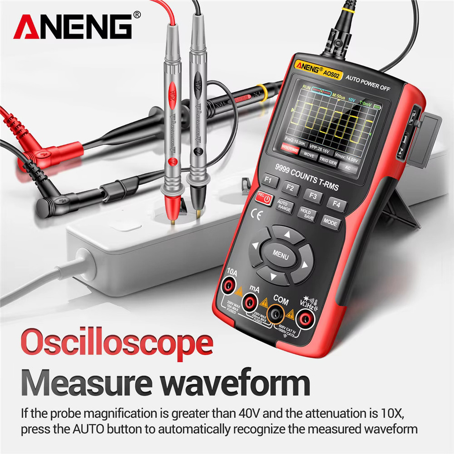 ANENG AOS02 Professionelles digitales Oszilloskop und Multimeter mit True RMS, 48 MS/s Abtastrate und 10 MHz Bandbreite - Bild 2