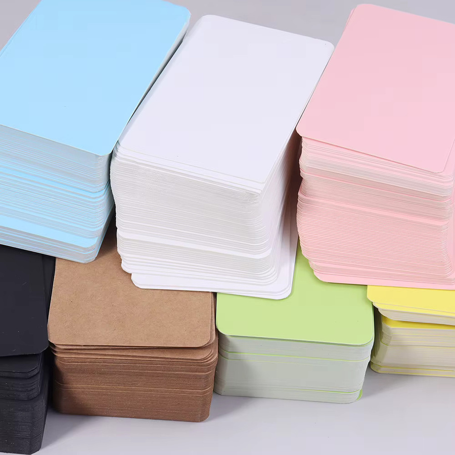 100 Stück Kraftpapier Blanko Grußkarten und Visitenkarten in Braun, Blau und Mehrfarbig - Bild 5