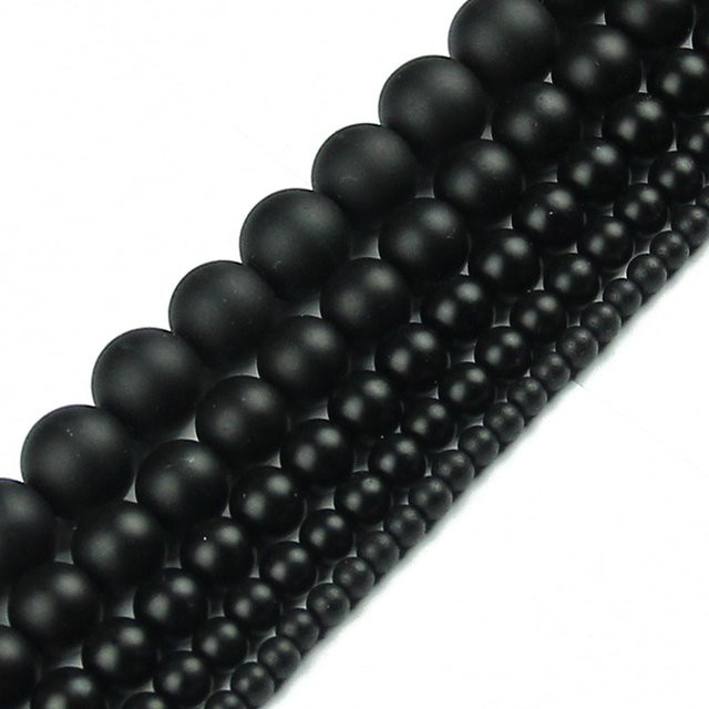 JHNBY Perlen Naturstein, Schwarz, Unisex - Bild 1