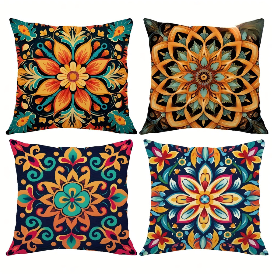 VIKAMA Mandala-Kissen-Set, quadratisch, mehrfarbig, B/T/H: 30 x 30 x 30 cm - Bild 2