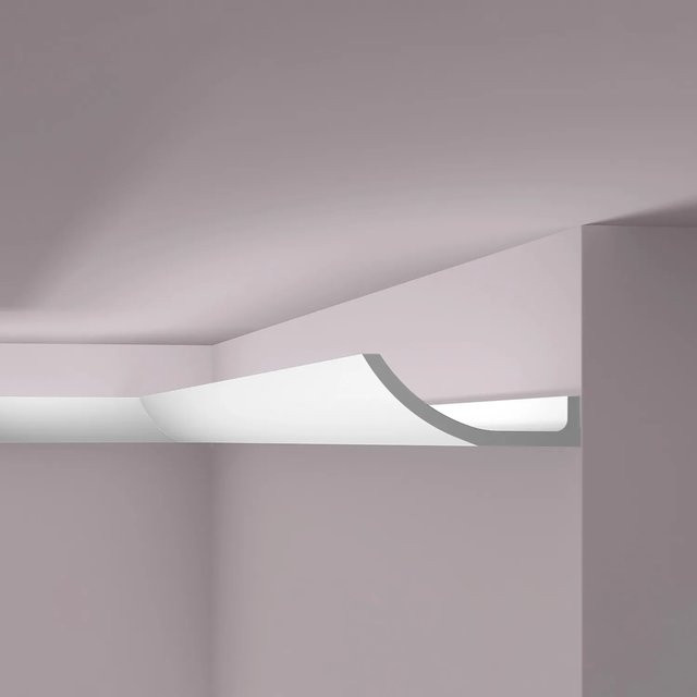 NMC Wallstyl WT4 Eckleiste Zierleiste Stuckleiste für indirekte Beleuchtung, Weiß, B/H/T: 200 x 18 x 7 cm - Bild 1